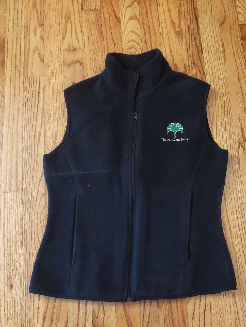Vtg "Palmetto Bank" Black Fleece Vest by Port Authority Size: M